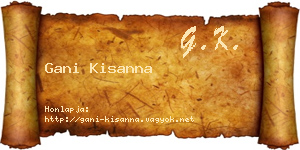 Gani Kisanna névjegykártya